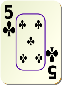 Bordered Five Of Clubs Clip Art